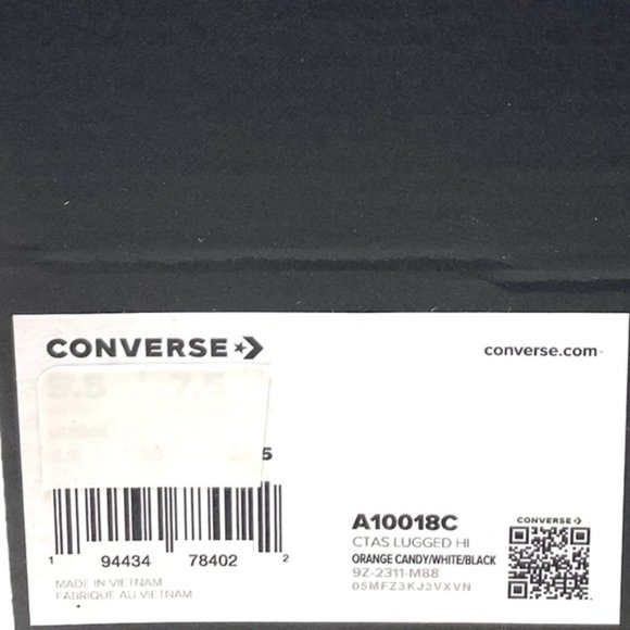 Converse Ctas Lugged High Top Sneakers Women's Size Orange Candy Canvas A10018C - Picture 10 of 10